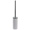 Toilet Brush Holder, Free Standing Made From Faux Leather in White Finish